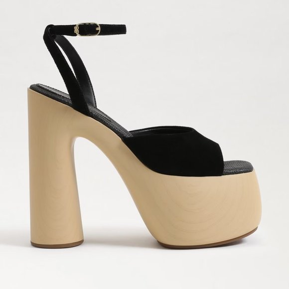 $89 (9) SAM EDELMAN Black Suede Platform Heel - Picture 3 of 8